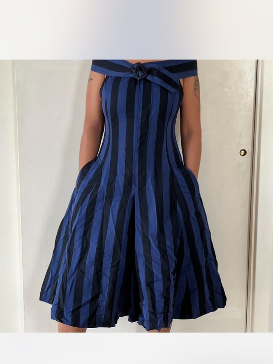 Issey Miyake Pants - Vintage Issey Sport by Tsumori Chisato Striped Off-Shoulder Romper/Dress